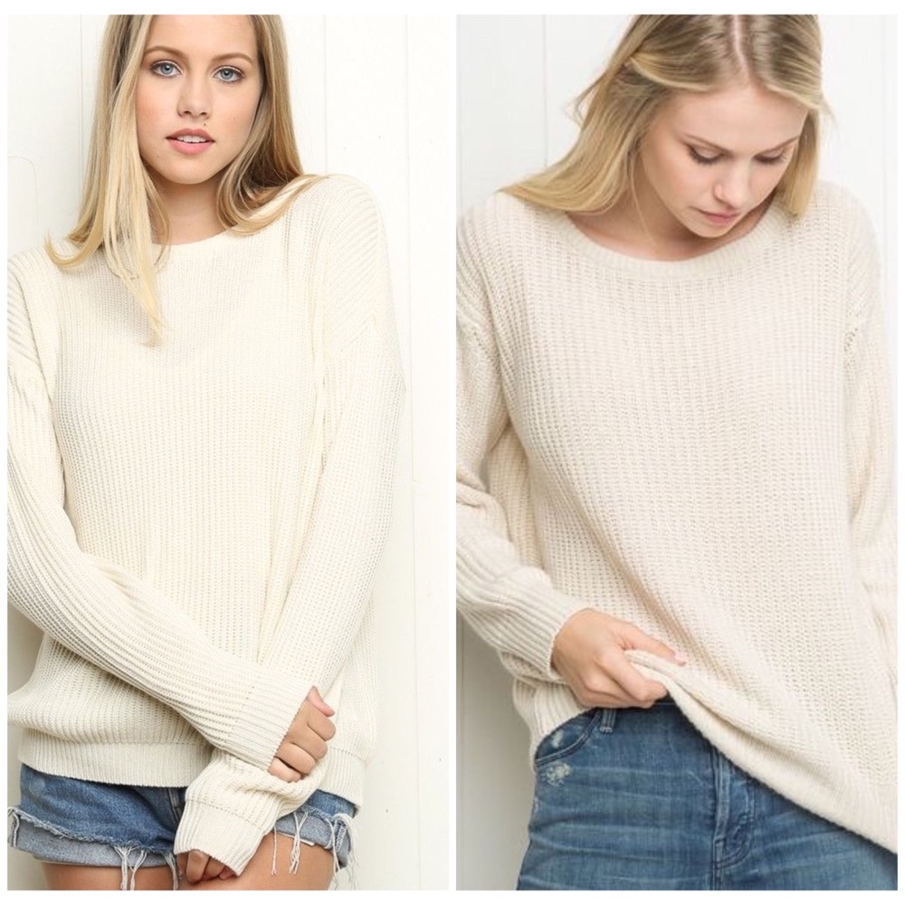 NWOT Brandy Melville OLLIE Sweater - Oatmeal Cream